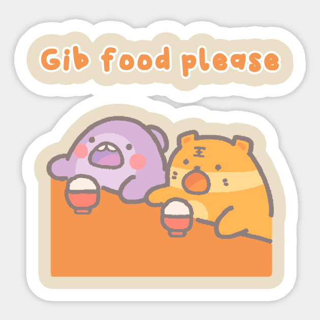 Gib food please Sticker by KdeeShirts